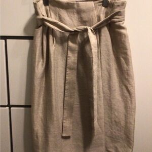 COS Beige Pencil Skirt with Tie Waist